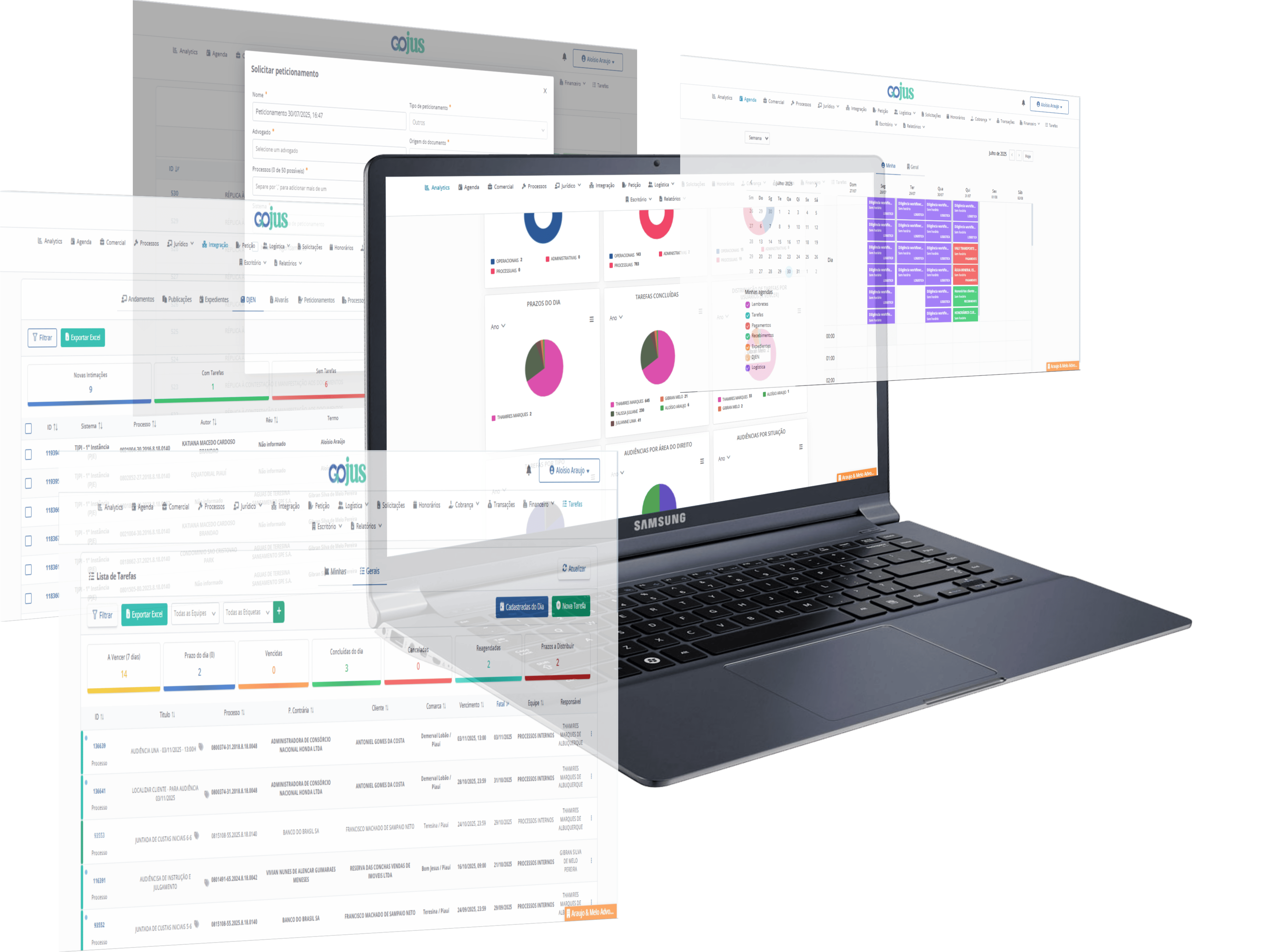 Dashboard Gojus - Sistema de Gestão para Advogados